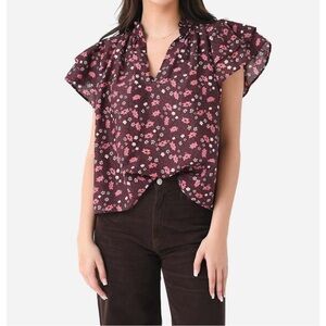 TROVATA clover blouse in plum blossom Size XS